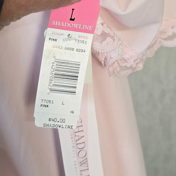 Shadowline Lrge Nightgown + Robe Set Pink Lace Elegant Nightwear Vintage 80s NWT - Picture 13 of 14